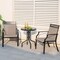 Costway Patio Chairs Set of 2 with All Weather Breathable Fabric High Backrest Blue/Coffee/Black